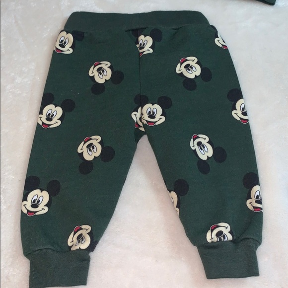Disney Mickey Mouse Dark Green 2 pc. Jogger Set 3-6M - Picture 6 of 9